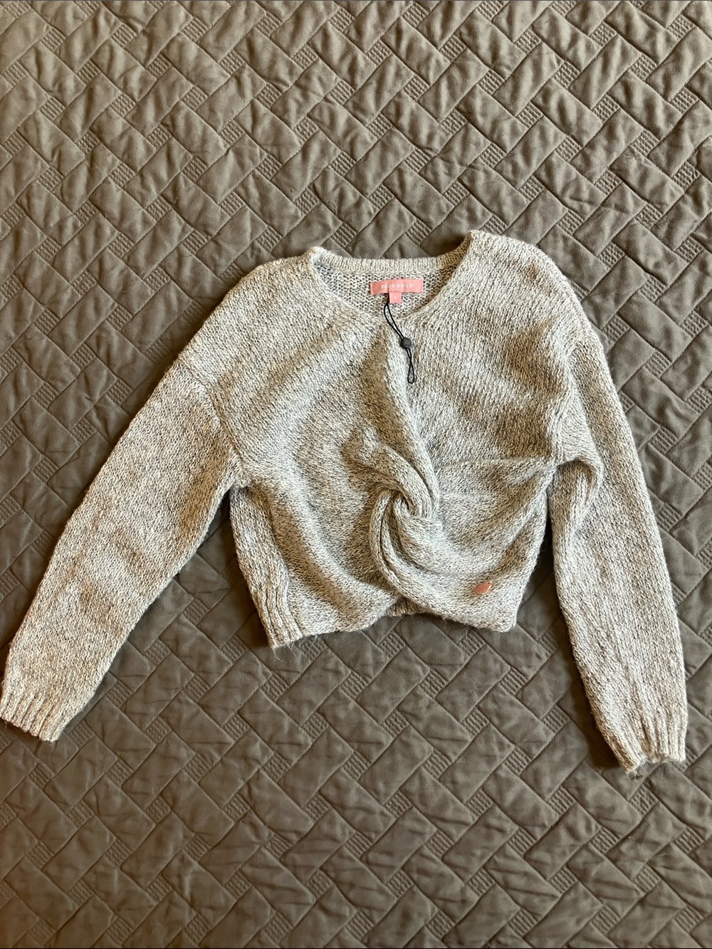 Cute cozy knot front sweater